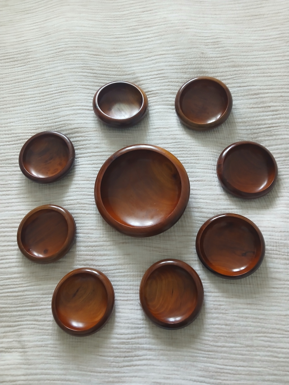 Wooden Bowls Set - Vintage 1970s Bowl